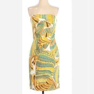 Trina Turk x Banana Republic collaboration - multi colored strapless dress